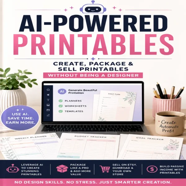 AI-Powered Printables: Create, Package & Sell Printables Without Being a Designer